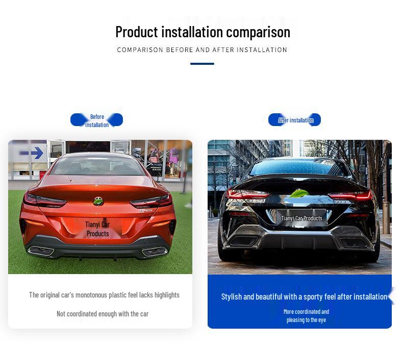BMW 8 Series G14 G15 G16 840i 3D Style Carbon Fiber Rear Tail Diffuser Body Kit