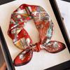British style spring autumn winter men's and women's silk small square scarf plaid brown small silk scarf mulberry silk scarf
