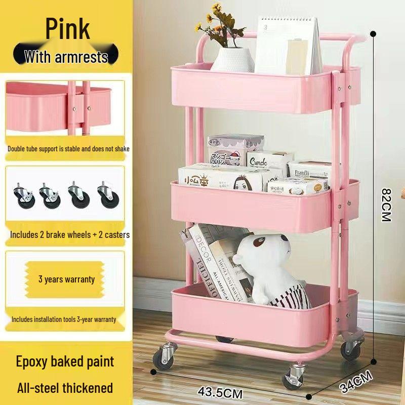 Three-Tier Beauty Salon Storage Cart for Hair and Spa Tools