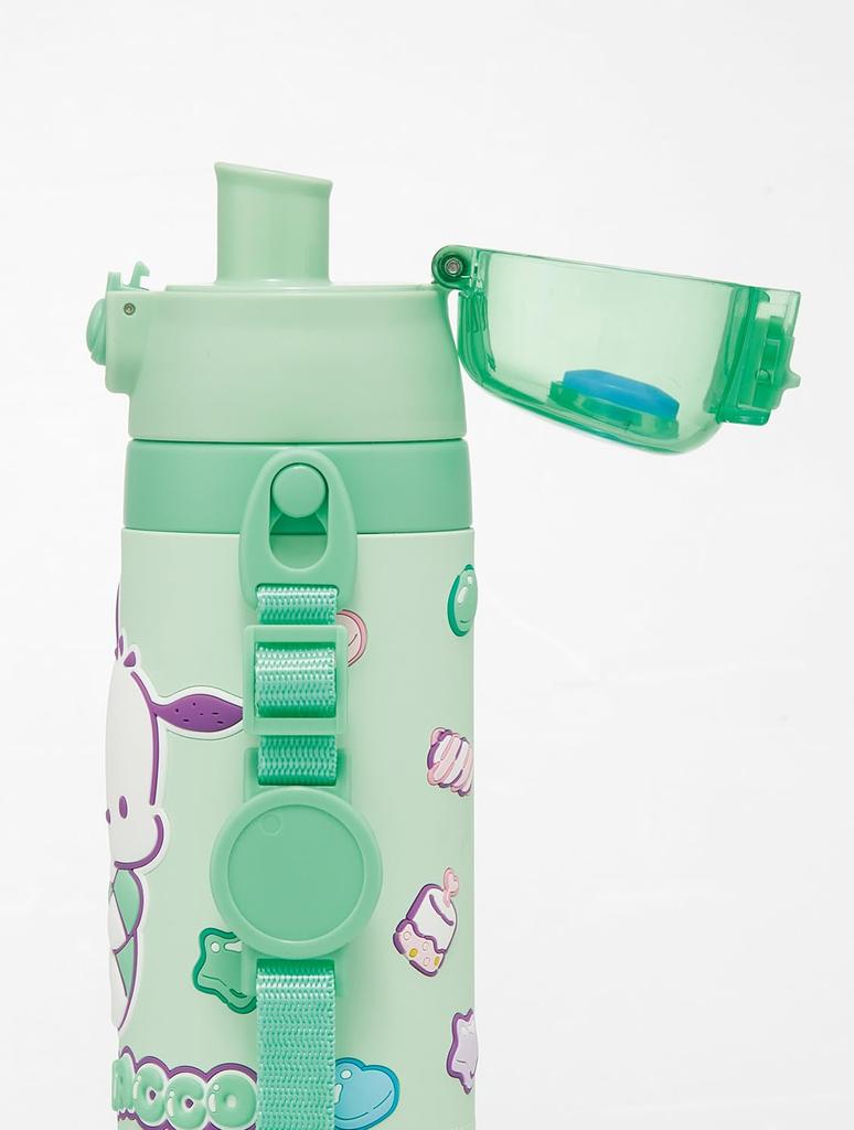 Skater Stainless Steel Water Direct Sanrio Pochacco and Marshmallow Gummy 3D Lightweight and Sports Children's Bottle, Drinking, 480ml, Design, Print,