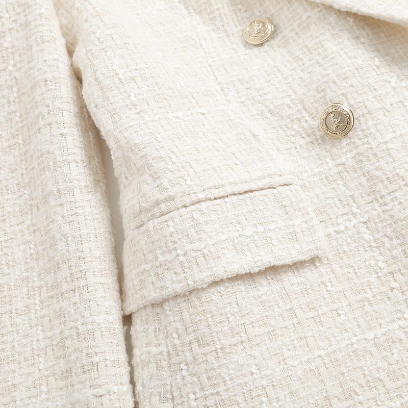 GMXIA Women's Vintage Casual Solid Color Print Autumn Winter Long Sleeve POLO Neck Jackets & Coats