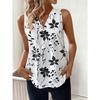 Elegancki top na ramiączkach bez rękawów w kwiatowy wzór