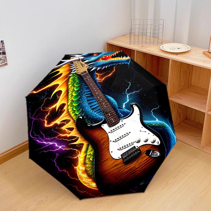 1PC electric guitar Umbrella Portable Folding Umbrella Iron Frame Hole Bone Structure Outdoor Home Umbrella A15