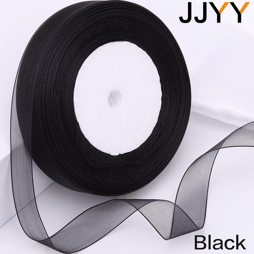 

Newest Colored Ribbon 50Yards for Decorative Gift Packing Wedding Crafts Christmas DIY Handmade Supplies Width 15MM чёрный