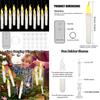 12/24Pcs Floating Taper Candles with Remote Control Flickering LED Electronic Candle Sticks for Halloween Christmas Party Decor