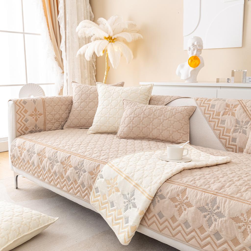Fresh Sofa Cushion Straight Backrest Anti-Slip Sofa Cover Four Seasons Universal Sofa Towel