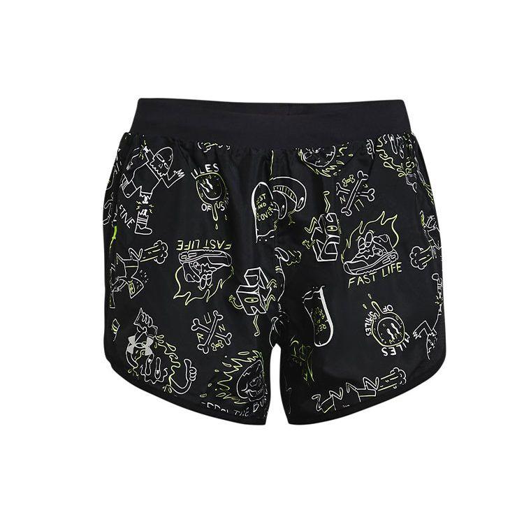 

Under Armour Fly-By Your Face Off All Over Print Running Shorts Women shorts Black 1361907-001 S