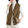 Spring and Autumn Mom's Sweater Sleeveless Needle Cardigan Women's Plus Size Loose Vest Sweater
