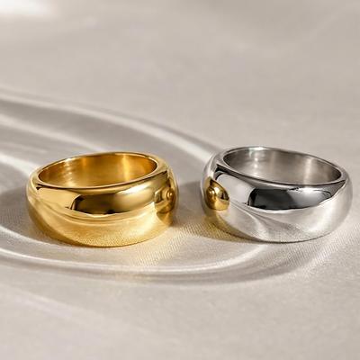 Geometrisches, geschwungenes, glattes Band: Modischer Ring mit aufwendiger Verarbeitung für Damen - Kaltes Indexfinger-Accessoire