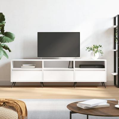 Vidaxl TV Cabinet, White, 150X30X44.5 Cm, Wood-Based Material