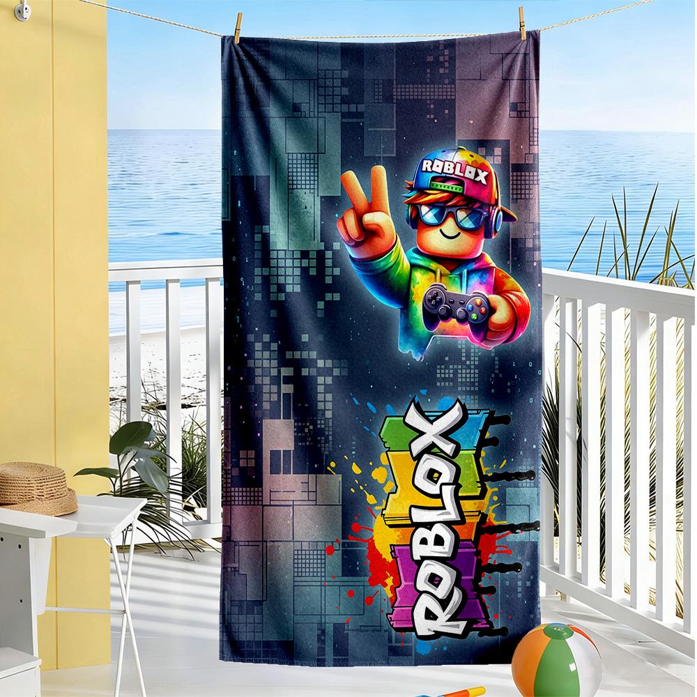 Roblox Beach Towel Super Soft & Absorbent Comfortable Lightweight Portable for Swimming,Beach,Camping, Travel, Beach Accessories,Gym