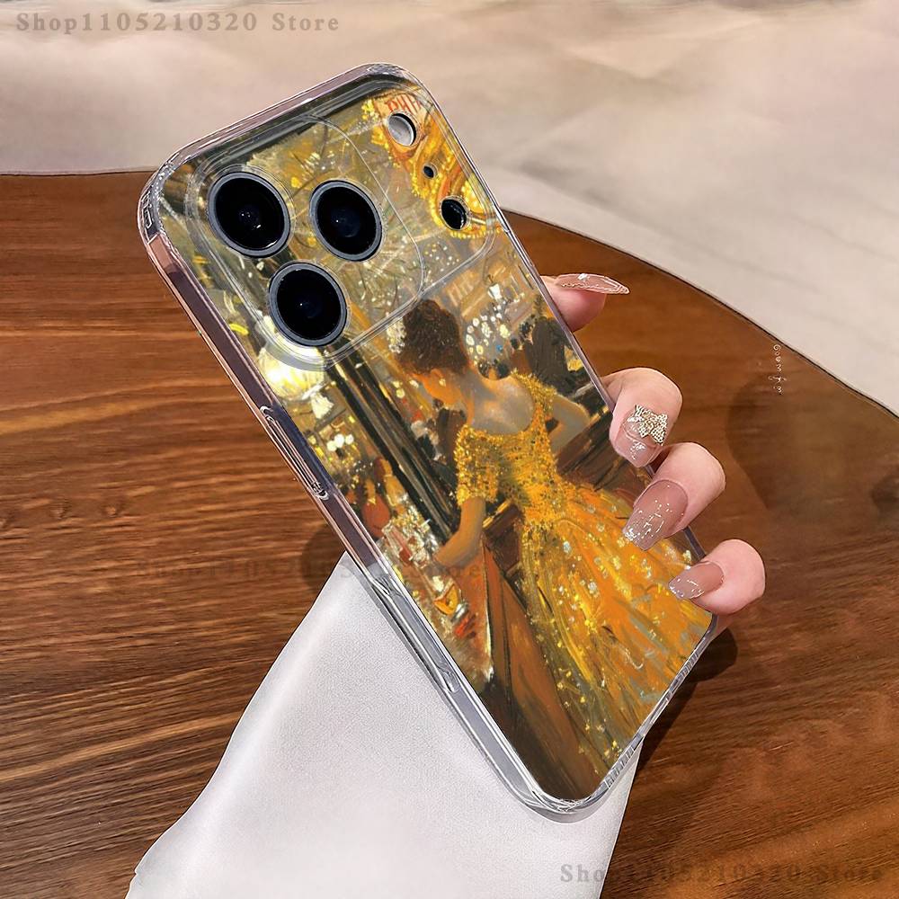 

Арт В-Ван Г-Гог Таверна Чехол для телефона iPhone17 16 15 14 13 12 11 Pro Max Plus Mini Прозрачный Полный Задний Чехол Силиконовый Мягкий Корпус iPhone13PROMAX