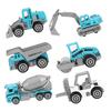 6pcs 1:64 Engineering Car Model Alloy Simulation Vehicle Car Model Children ToyA Style Blue
