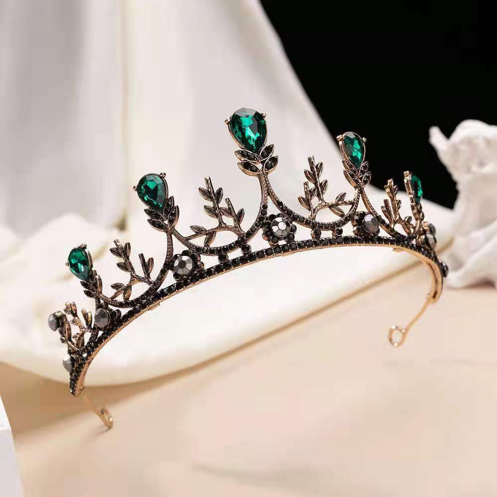 Black Baroque Crown Tiara Bride Eighteen Female Bar Mitzvah Birthday Princess Crown