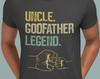 Uncle Godfather Legend Tee Shirt, Godfather Gift, Godfather Shirt, Brother Godfather, Gift for Godfather, God Father Gift