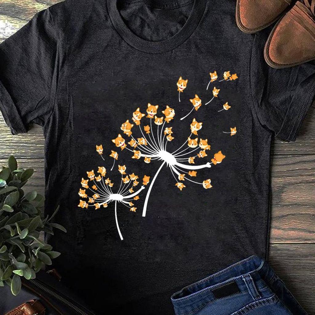Corgi Dandelion T-Shirt: Funny Dog Lover Gift