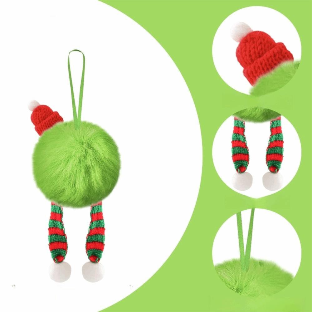 6cm Furry Christmas Ball Plush Christmas Hanging Decorations Fireplace