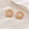 Sun Rhinestone Stud Earrings Zircon Heart Earring Luxury Star Earrings  Holiday