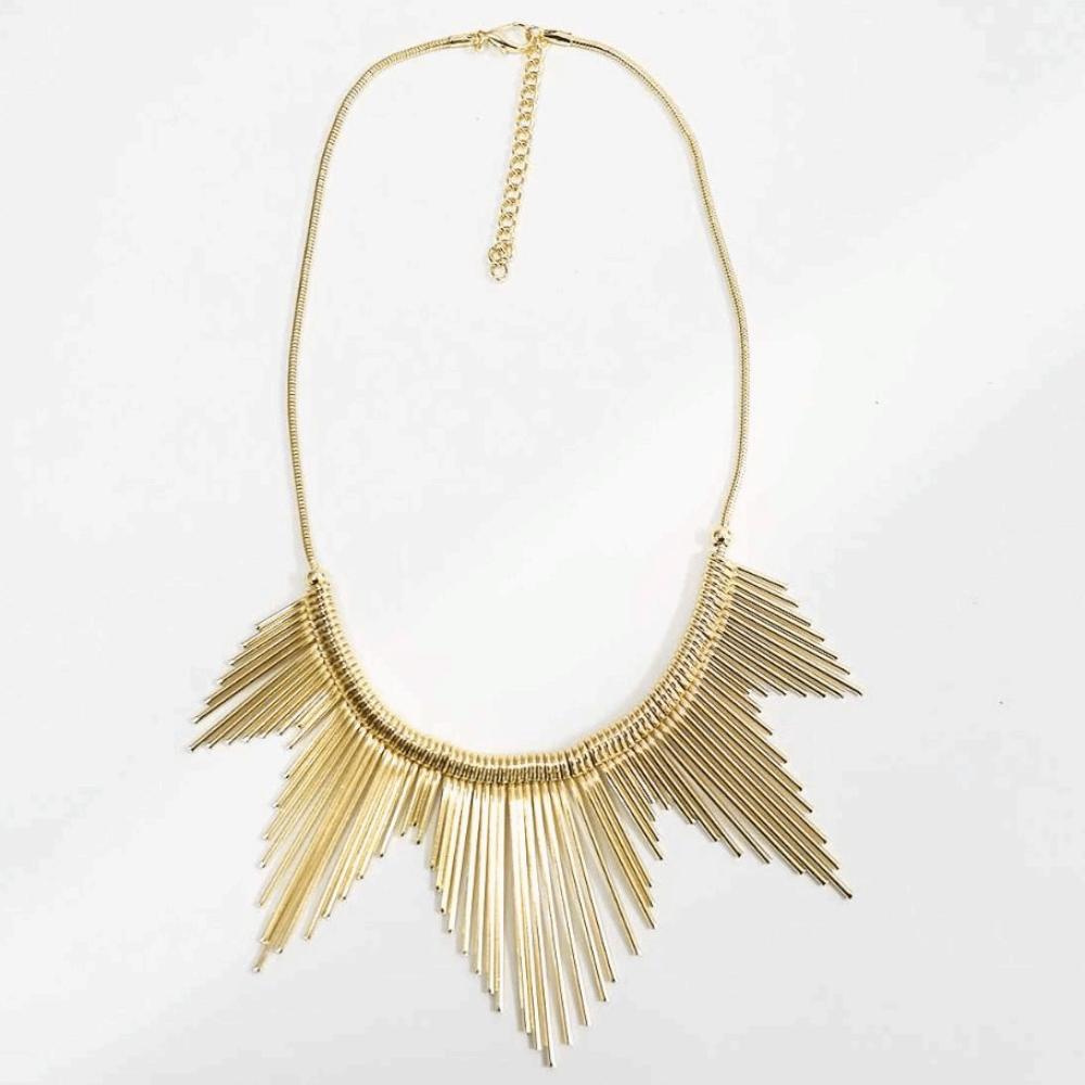Multi Layer Geometric Necklace Charm Metal Chain Choker Punk Style Metal Line Necklace  Women