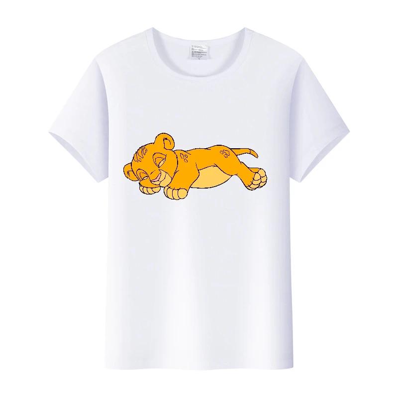 Casual Summer Ladies Blouses Men White Tees Clothes Women 90S Tshirt Oversized Tops Disney Cartoon The Lion King Graphic T-shirt