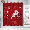 4pcs Valentine's Day Romantic Rose Flower Printed Bathroom Set Waterproof Shower Curtain Floor Mat Toilet Mat U-Shaped Mat