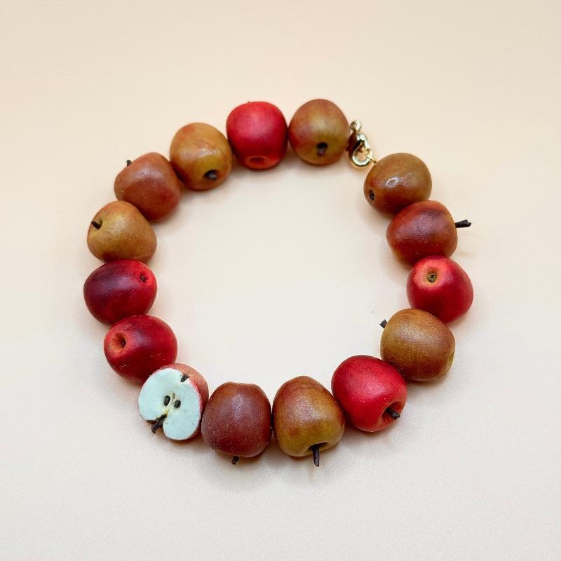3D Fruit Beaded Bracelet Hypoallergenic Resin Hand Chain for Women Summer Seaside Trip Jewelry Accessories
