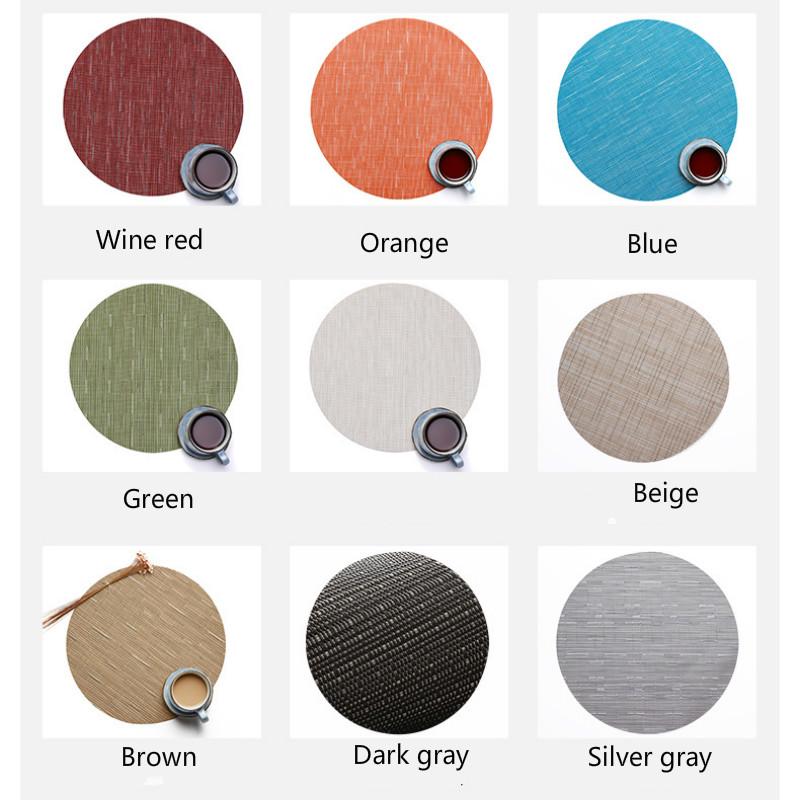 PVC Mat Nordic Style Round Printed Dining Table Cushion Heat Resistant Insulation Western-Style Plac