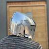 Medieval Close Visor Knight Helmet 18 Gauge Steel Viking Armor LARP Cosplay