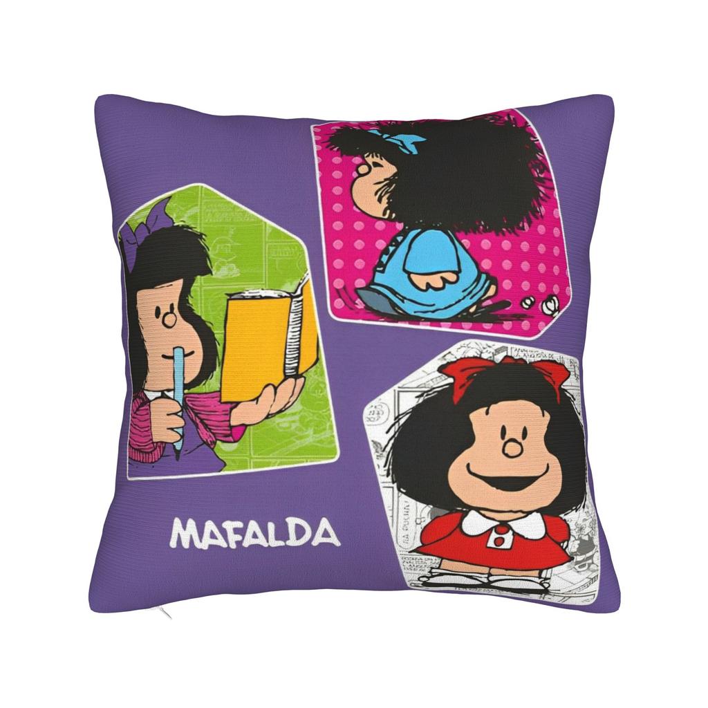 Mafaldaes manga anime cartoon Printed Pillowcases Cushion Cover Pillow Covers Warm Home Decor Zippered Multi Size
