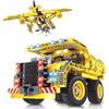 Toy City Bausteine, 2-in-1 Technik, LKW, Flugzeug, Konstruktionsspielzeug, Baukasten, 361 Teile, Kreatives Geschenk für Kinder, MINT-Lernspielzeug