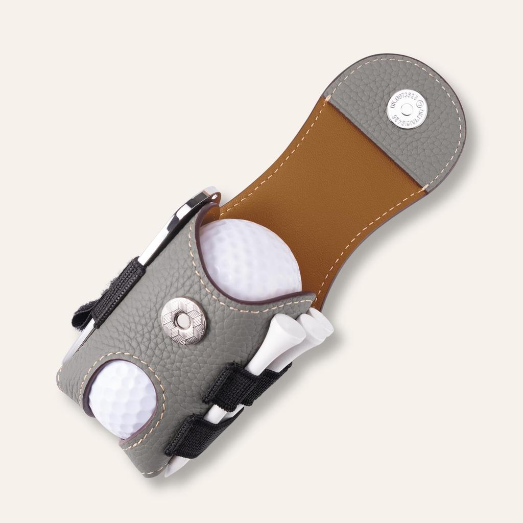 COGURE Golf Ball Genuine for Men and Holds 2 Tee Green Glove Rotating Gift Box Right Hip Green CopGBC-R Case, Leather, Women, Balls, Storage, Fork,