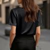 Dámské topy s fleky Halenka s krátkým rukávem Trička s výstřihem do V Business Casual Outfity
