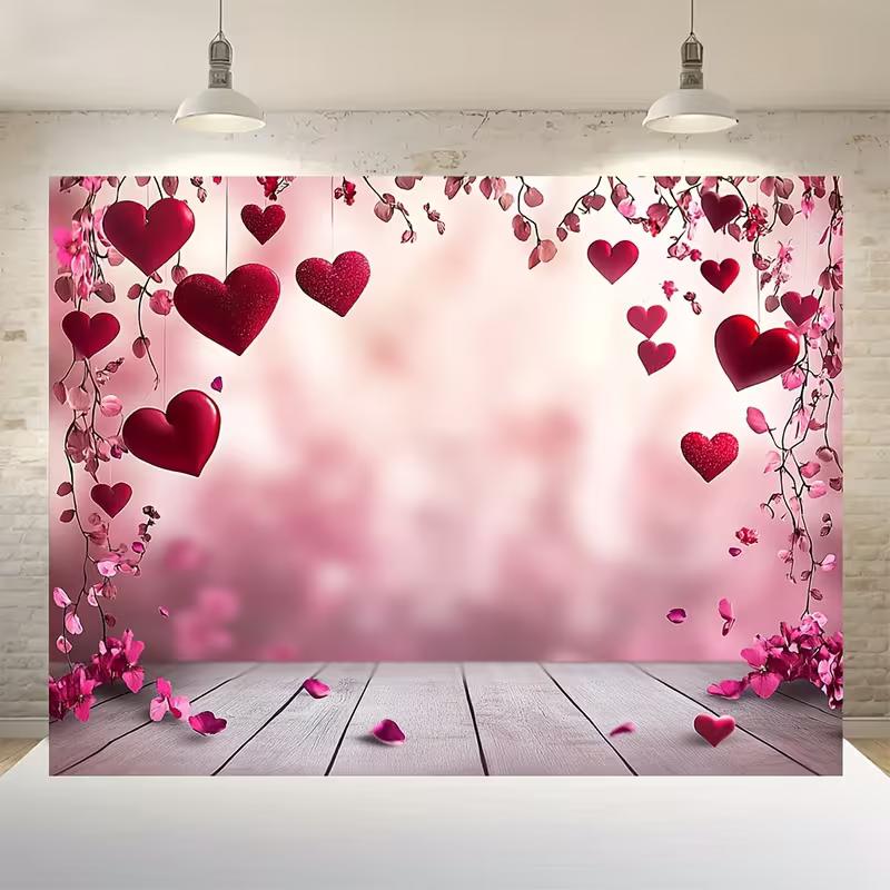 2D Valentines Day Red Heart Backdrop for Wedding Photoshoot
