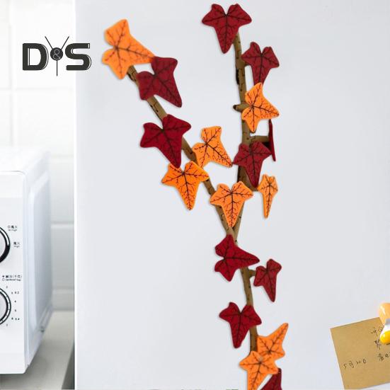 Břečťanové rostliny Samolepky na lednici Realistický design 3D Magnetické břečťanové listy Samolepky na lednici Flexibilní stonky Botanická dekorace