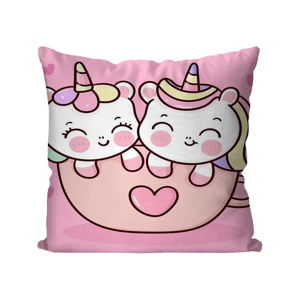 Pink Rainbow Unicorn Print Decorative Pillowcase Bedding Home Decor Cushion Pillowcase