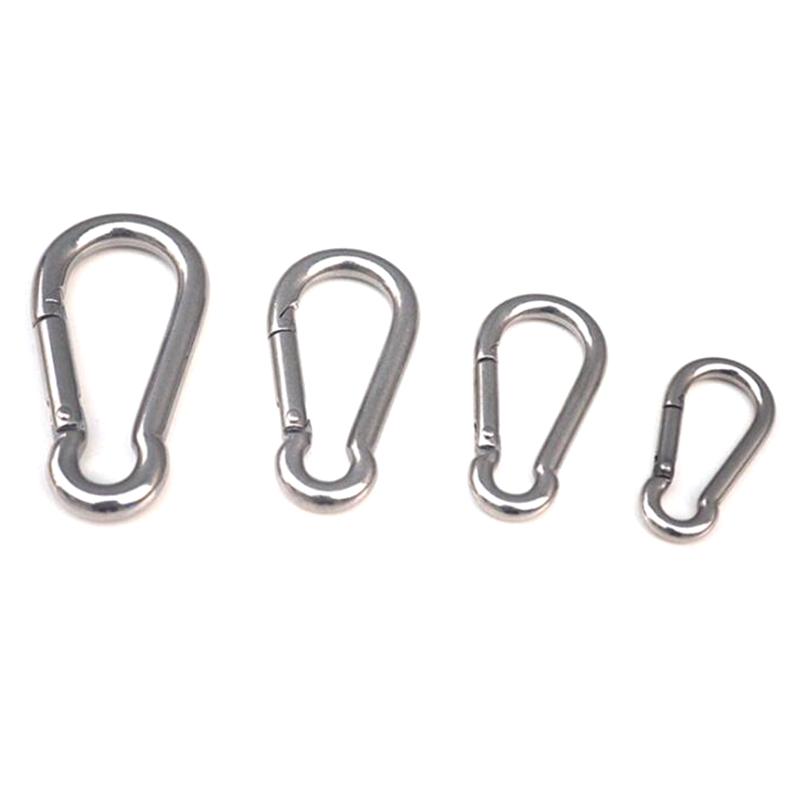 10pcs D Shape Carabiner Clip Clasp Spring Hook Keyring Buckle Carabina Karabiner