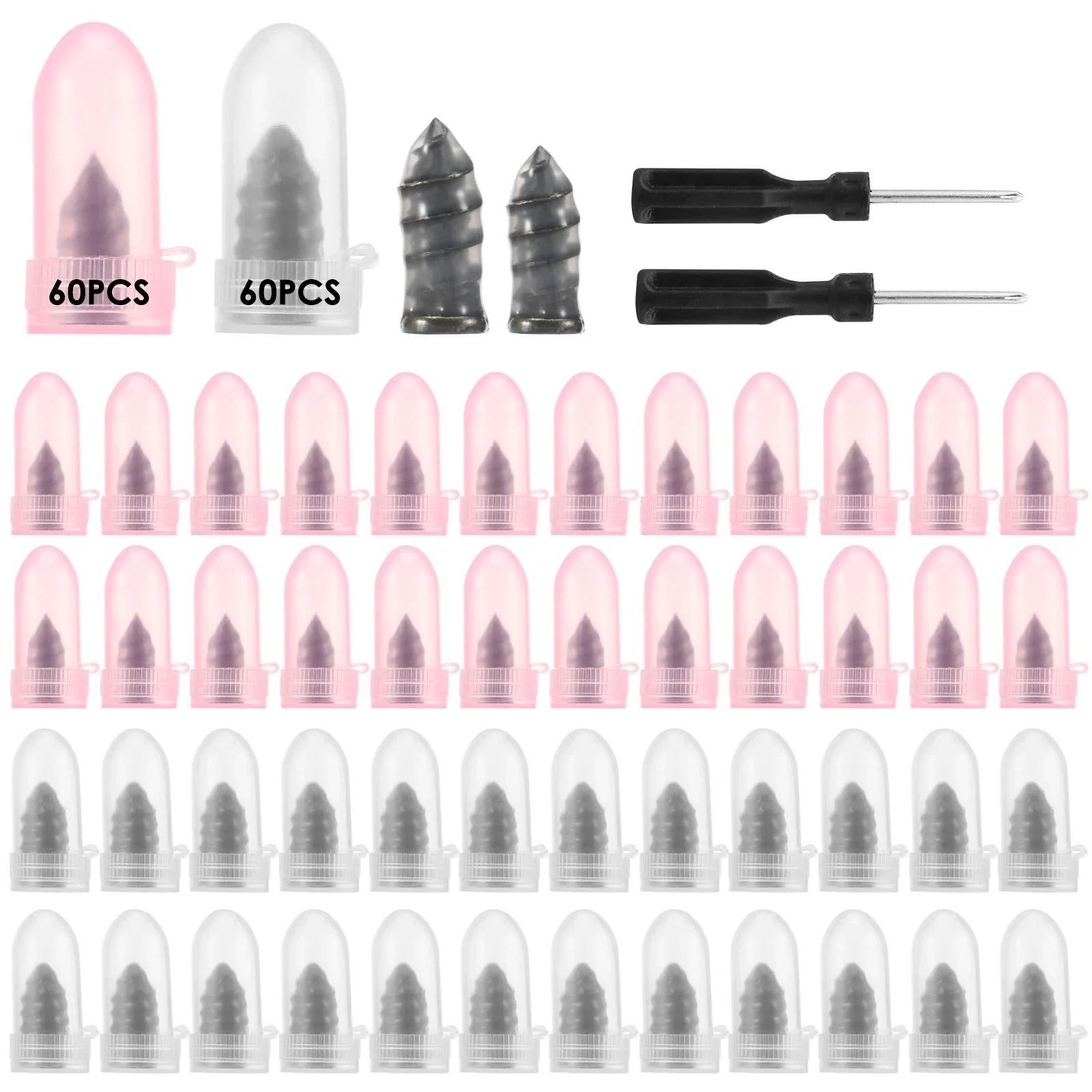 

120PCS Tire Repair Rubber Nail Reliable Tire Plug Kit with 2 Screwdriver Screw Type Tyre Repair Nail Kit for Car Motorcycle