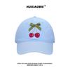 Korean Sweet Cherry Embroidery Baseball Cap Women Summer Quick Dry Breathable Face Slim Sun Hat Outdoor Travel Sun Peaked Cap