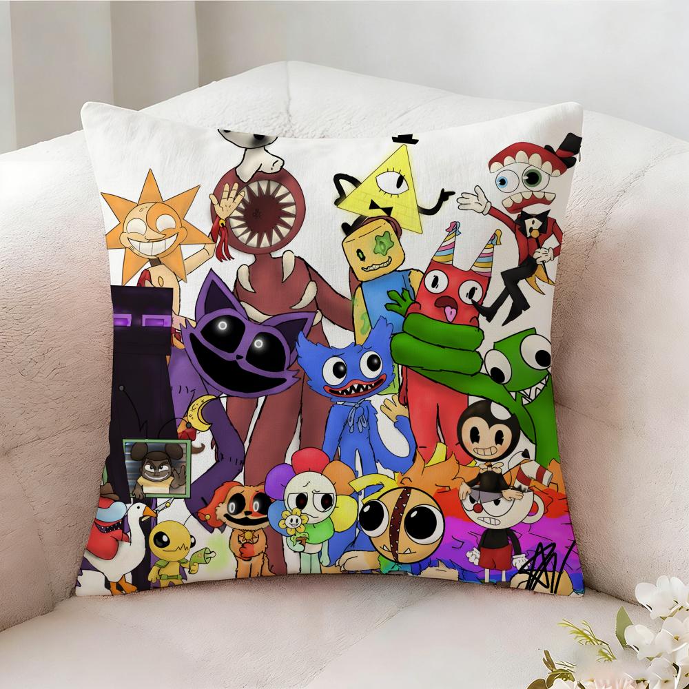 Rrainbow Anime Friends Pillow Case Pillowcase Doublesided Printed Sofa Cushion Bedroom Headboard Pillow