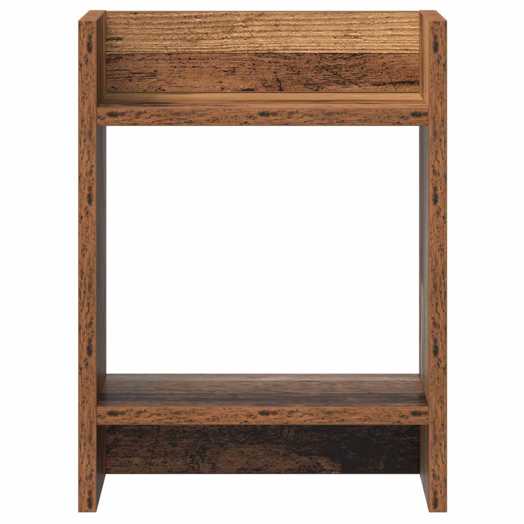 Plant Stand with Shelf Rustic Wood Finish 30 x 30 x 40 cm Engineered Wood