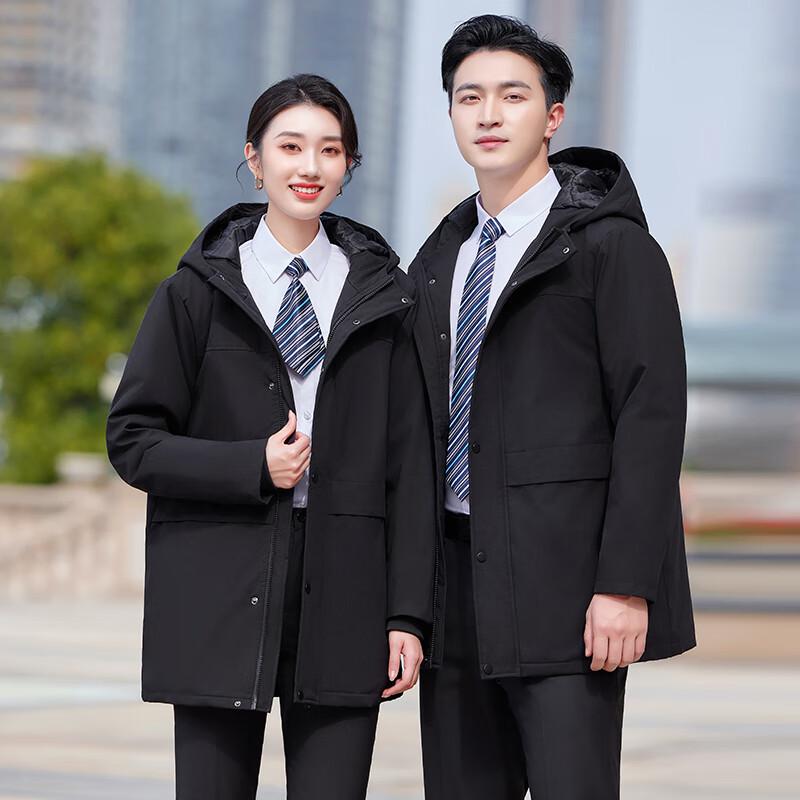 Teluoman Unisex Black Winter Workwear Parka