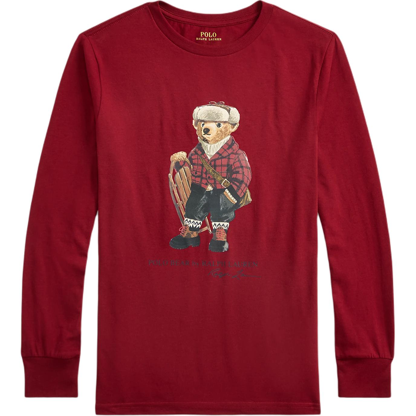 

Polo Ralph Lauren Хлопковый пуловер с круглым вырезом с принтом медведя с длинным рукавом Детские топы 323981265-001 L