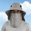 Men's Summer Outdoor Wide Brim Sun Hat with Face Shield & Neck Protector