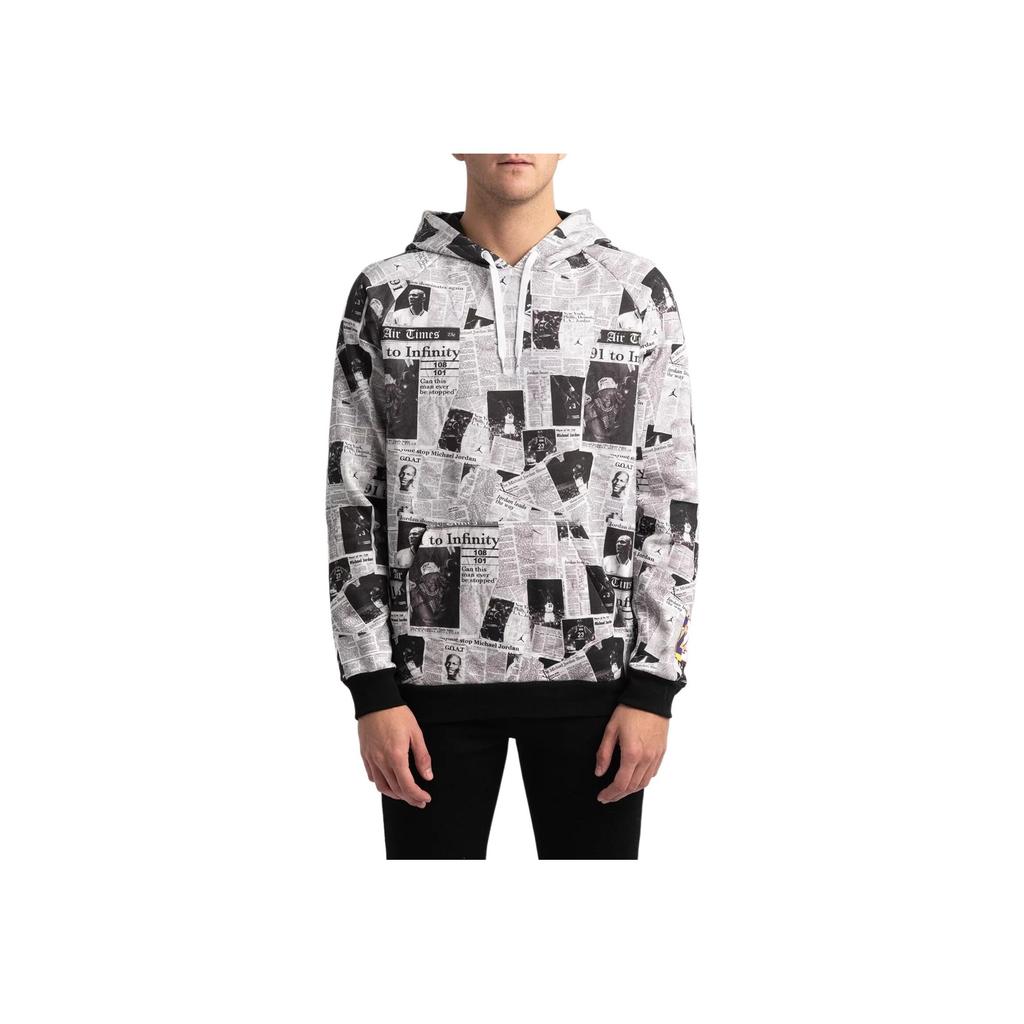 Jordan Rivals Newspaper Champion Fleece Hoodie Sweatshirt Men Hoodie White BQ5748-010