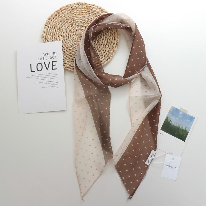 2025 Nische Persönlichkeit Colorblock Seidenschal: Vielseitiges und modisches dünnes Krawattenband-Accessoire für Damen