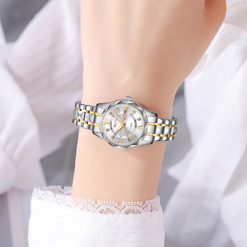 Fashion Elegant Womens Watch Multi Functional Waterproof Calendar Quartz Women's Clock Gift Box Selected Gifts