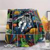 1Pc Space Print Flannel Blanket, High quality Comfortable for All Seasons, Home Decor, Warmth and Comfort, Perfect for Christmas Gifts W157