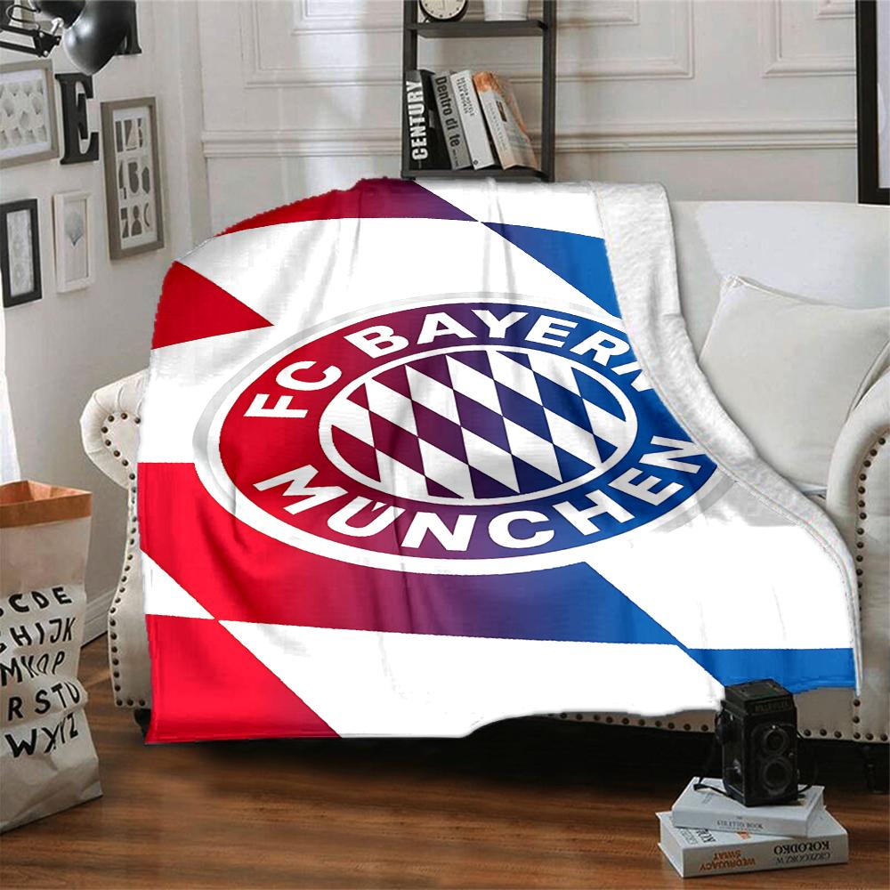 Coperte con stemma del Bayern Monaco in flanella stampata, traspiranti, calde, da divano, per casa, ufficio, copriletti 0708a118