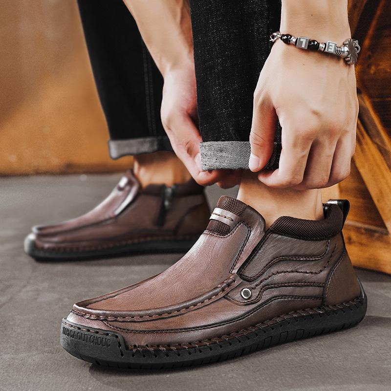 38-48 Handgefertigte Echte Lederstiefel Herrenschuhe Bequeme Stiefeletten Für Herren Freizeitschuhe Große Größen Werkzeugschuhe