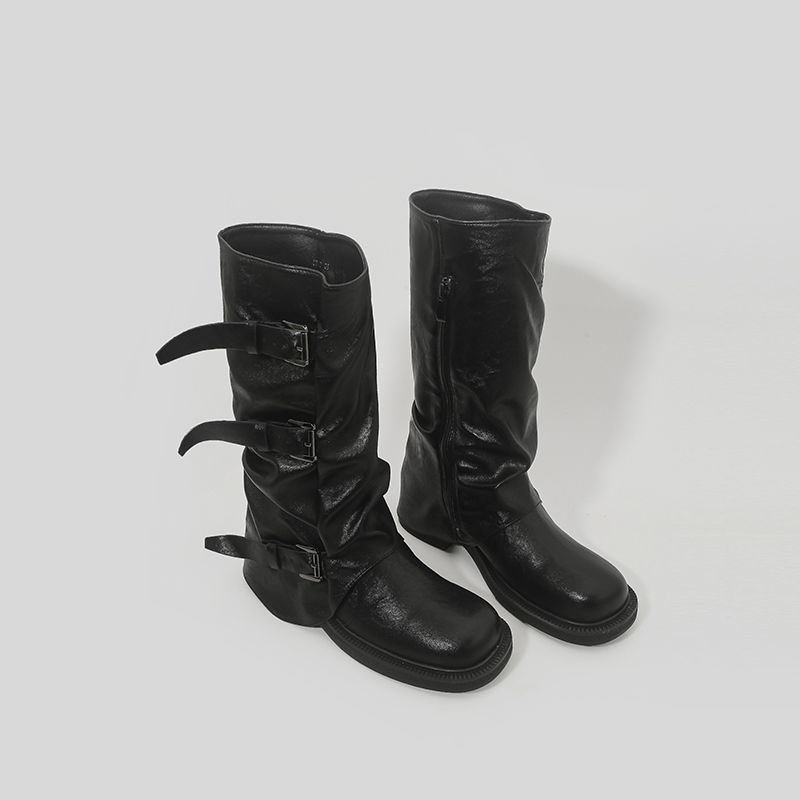 

Американский ретро~ черные короткие ботинки женские дизайнерские нишевые плиссированные ботинки-чулки Spice girl жареные уличные брючные ботинки супер инопланетные 40